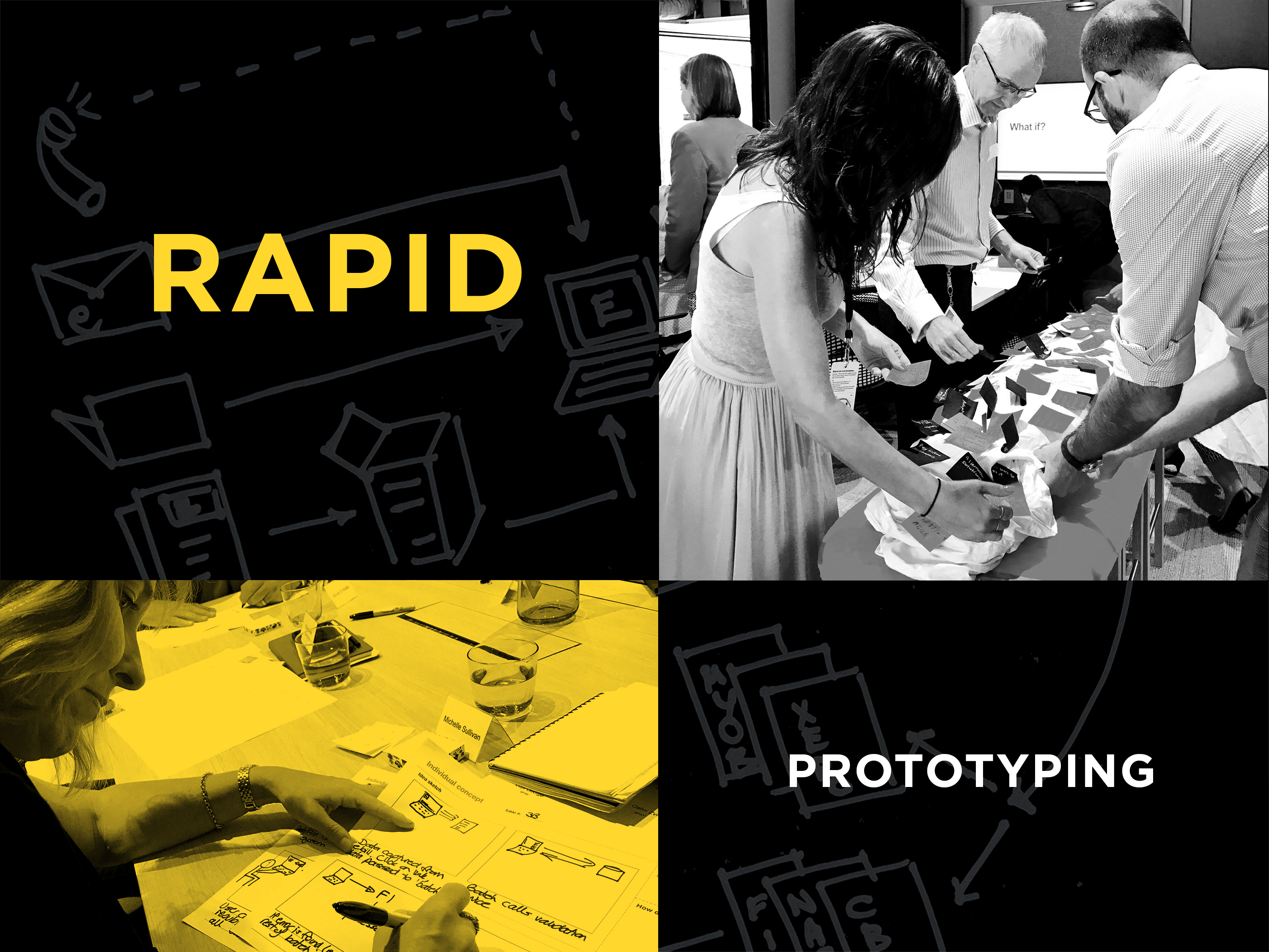 Collage of rapid prototype workshops