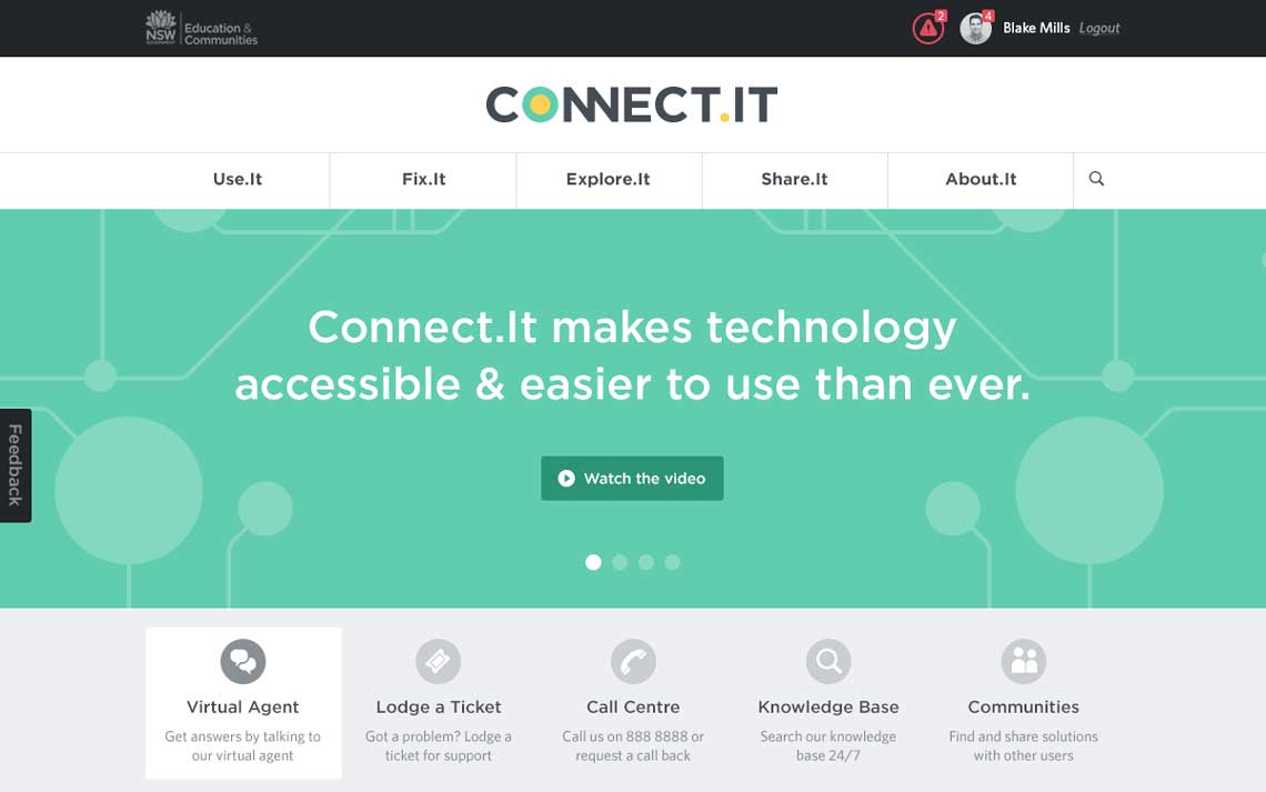 Image showing ConnectIT home page